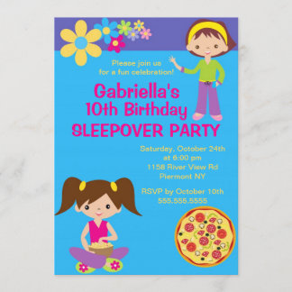 Slumber Party Spaß Geburtstag Einladung