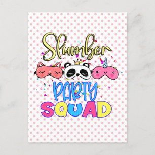 Slumber Party Squad Girls Pajamas Matching Postkarte