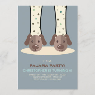 Slumber Party Welpe Slippers Einladung