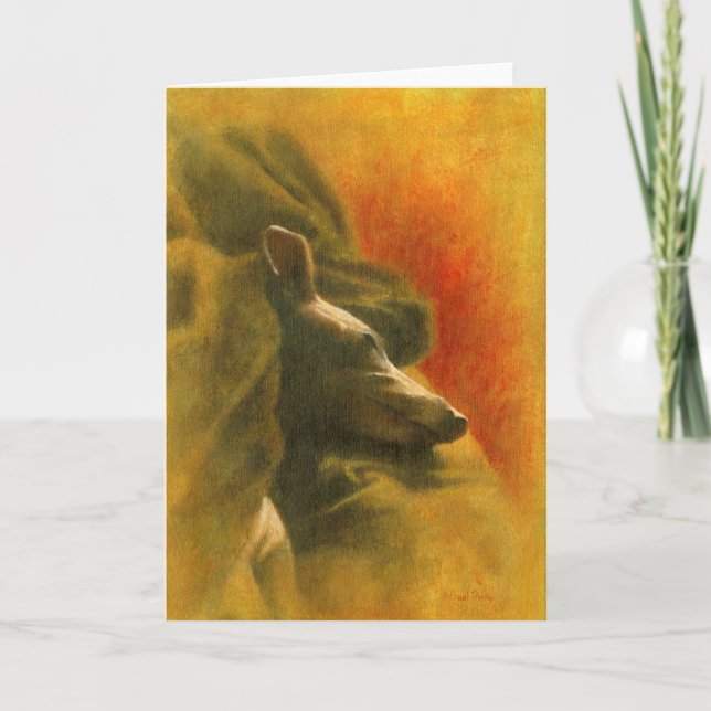 Slumbering Whippet Greetings Card Dankeskarte (Vorderseite)