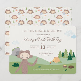 Slumberkins Bigfoot Woodland First Birthday Einladung
