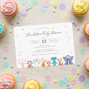 Slumberkins Charaktere Baby Shower Einladung