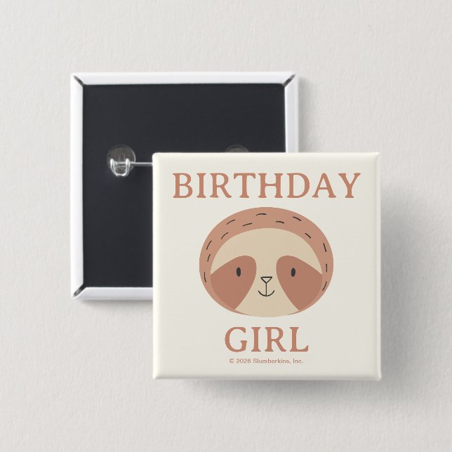 Slumberkins Sloth Birthday Boy Button (Vorne & Hinten)
