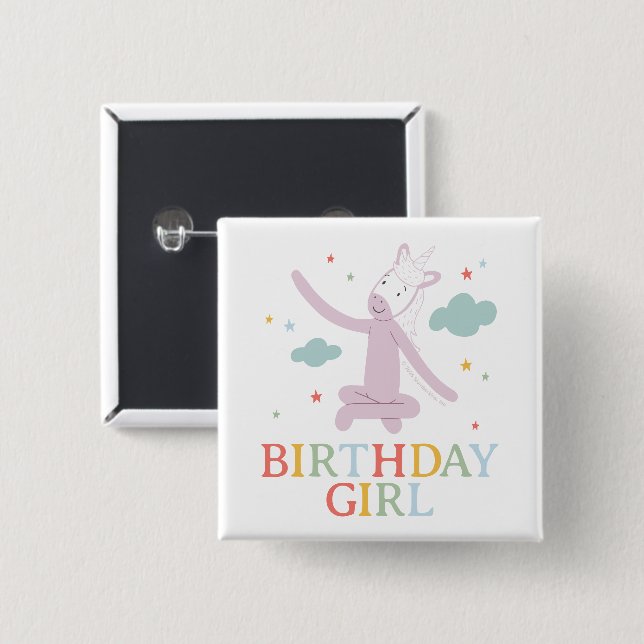 Slumberkins Unicorn Birthday Girl Button (Vorne & Hinten)