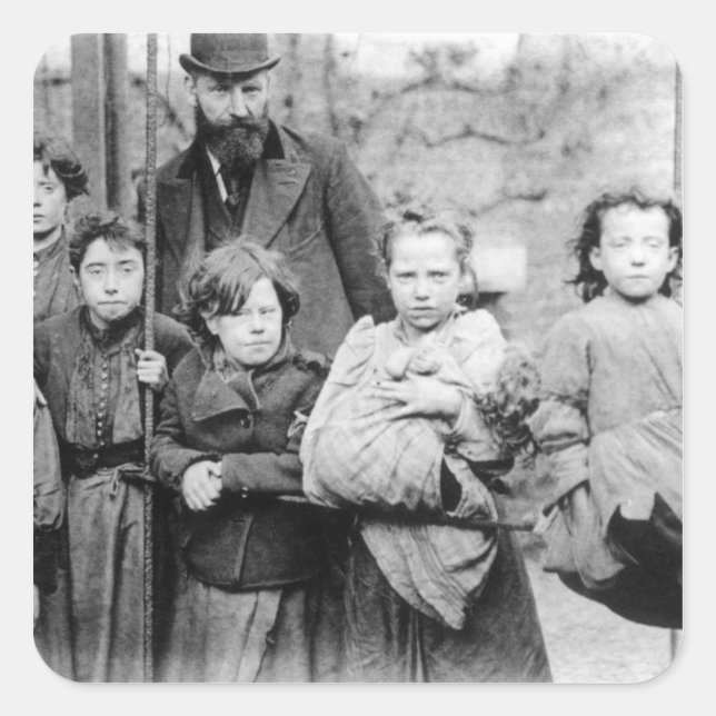 Slums London Quadratischer Aufkleber (Vorderseite)