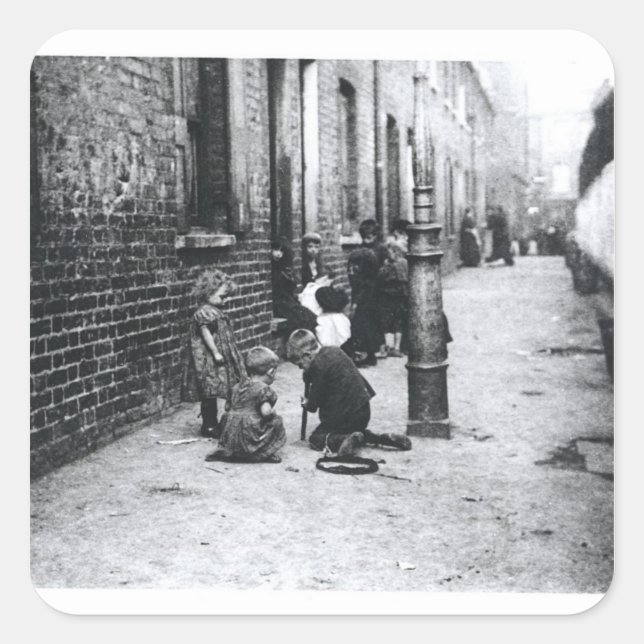 Slums London Quadratischer Aufkleber (Vorderseite)