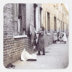 Slums London Quadratischer Aufkleber