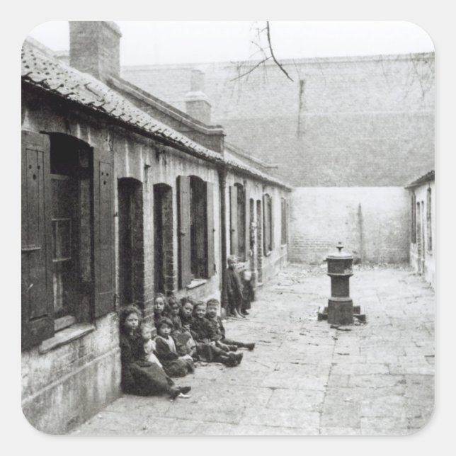 Slums London Quadratischer Aufkleber (Vorderseite)