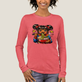 Slurp Nom Anime Girl Ramen Noodles Tri-Blend Shirt
