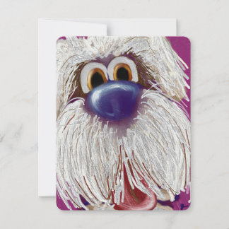 Slurpy Happy Eager Dog Oil Painted Notecard Mitteilungskarte