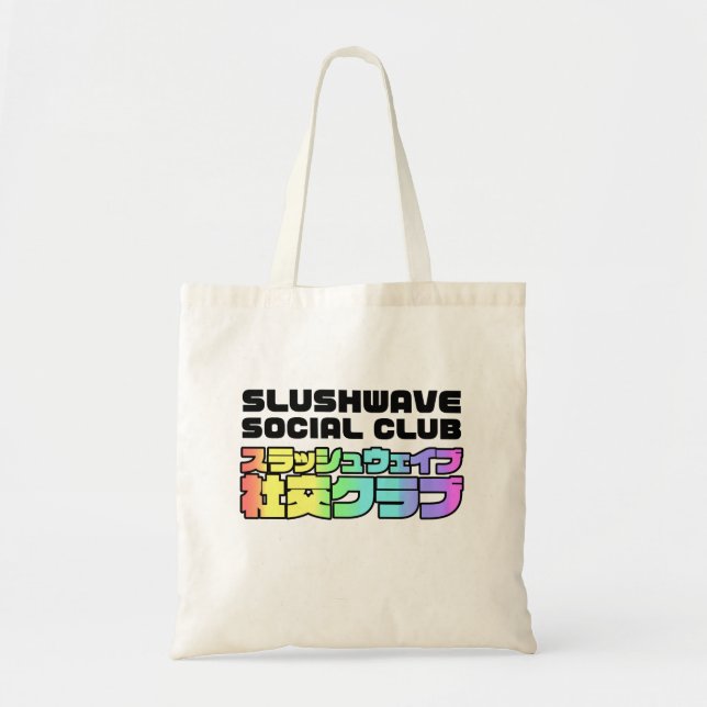 Slushwave Social Club Menschen und Text-Logo-Tasch Tragetasche (Vorne)