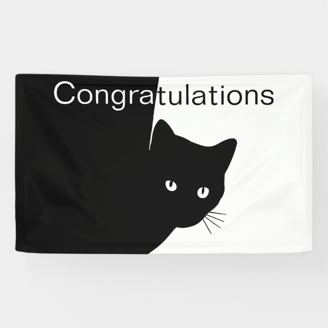 Sly Black Cat Glückwunsch Banner (Horizontal)