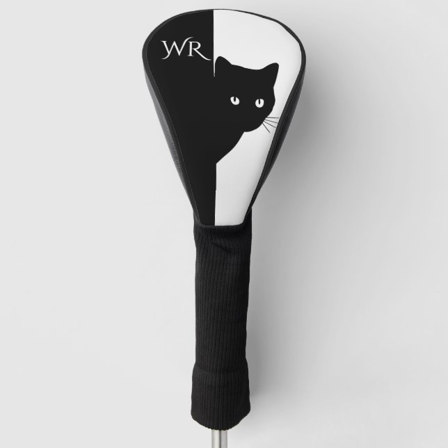 Sly Black Cat Initial Golf Headcover (Vorderseite)