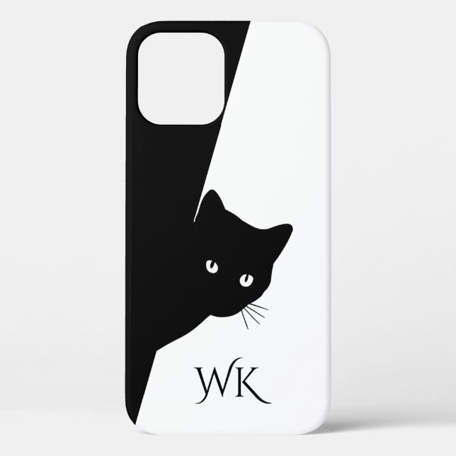 Sly Black Cat Monogram Case-Mate iPhone Hülle (Rückseite)