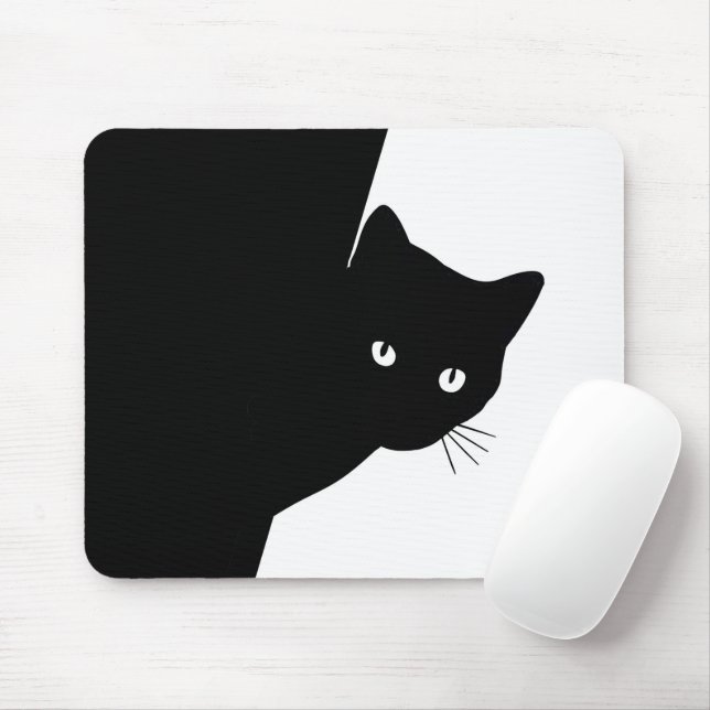 Sly Black Cat Mousepad (Mit Mouse)