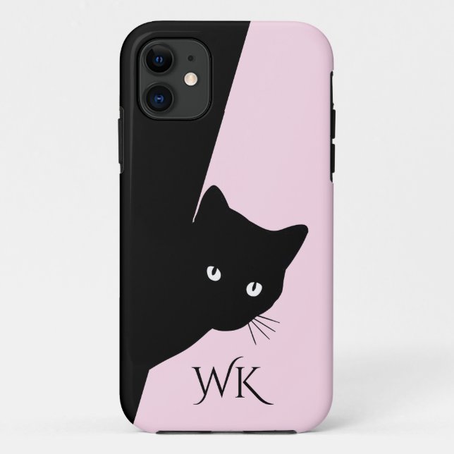 Sly Black Cat Pink Case-Mate iPhone Hülle (Rückseite)
