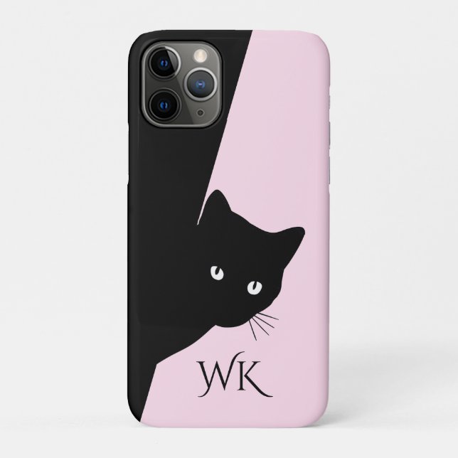 Sly Black Cat Pink Case-Mate iPhone Hülle (Rückseite)