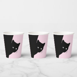 Sly Black Cat Pink Happy Geburtstag, Alter und Nam Pappbecher