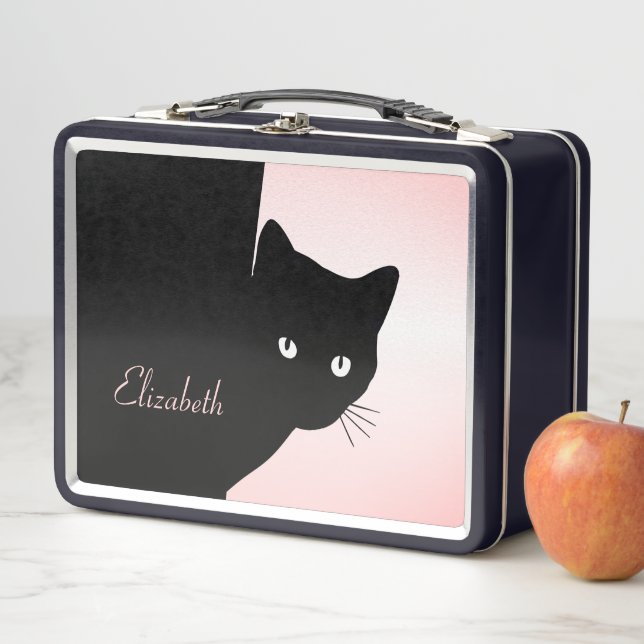 Sly Black Cat Pink Metall Brotdose (Beispiel)