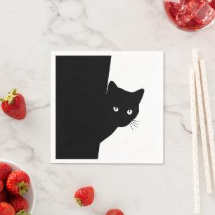 Sly Black Cat Serviette