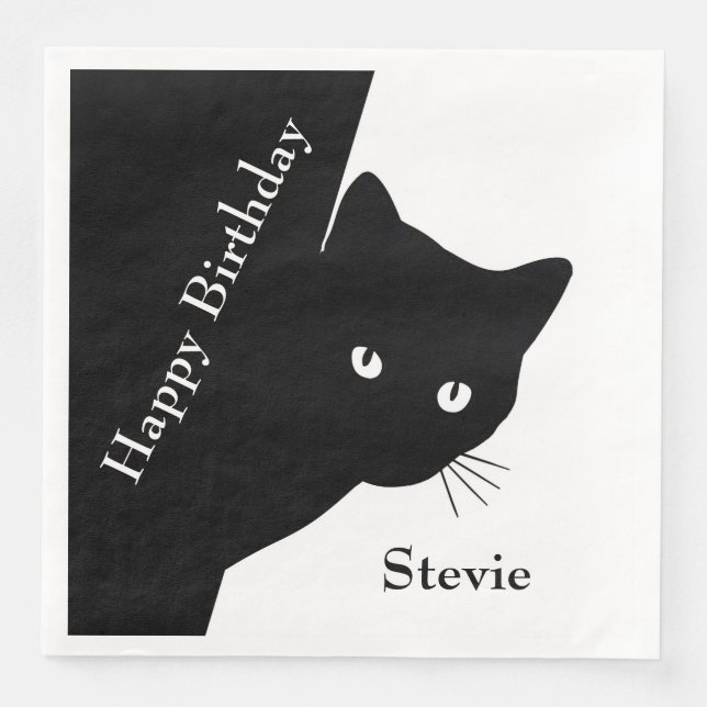Sly Black Cat Serviette (Vorderseite)