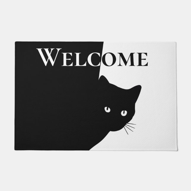 Sly Black Cat Welcome Doormat Fußmatte (Vorderseite)