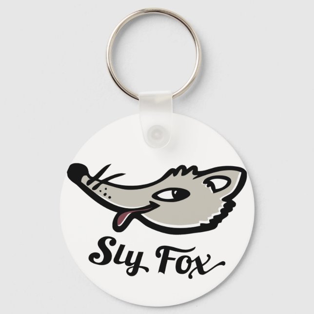 Sly fox mit der Zunge aus dem Schlüsselring Schlüsselanhänger (Vorderseite)