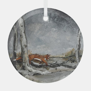 Sly in the Snow Ornament Aus Glas