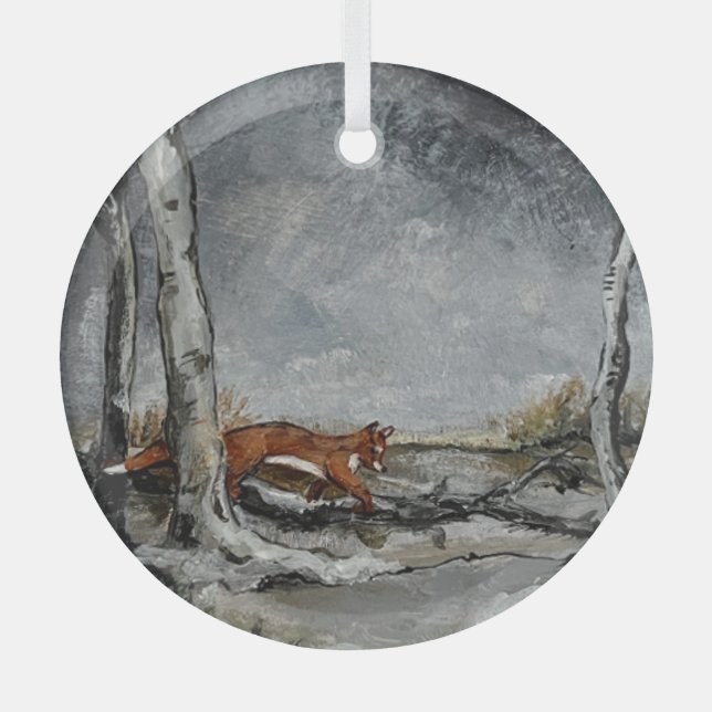 Sly in the Snow Ornament Aus Glas (Vorderseite)