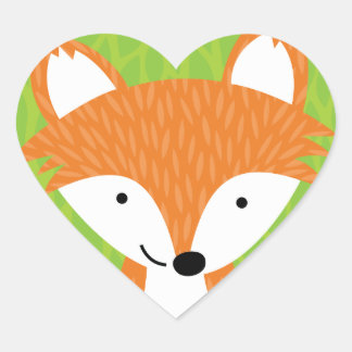 Sly Little Fox- Woodland Friends Herz-Aufkleber