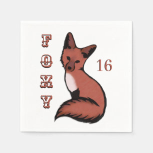 Sly Red Foxy Fox Geburtstag Serviette