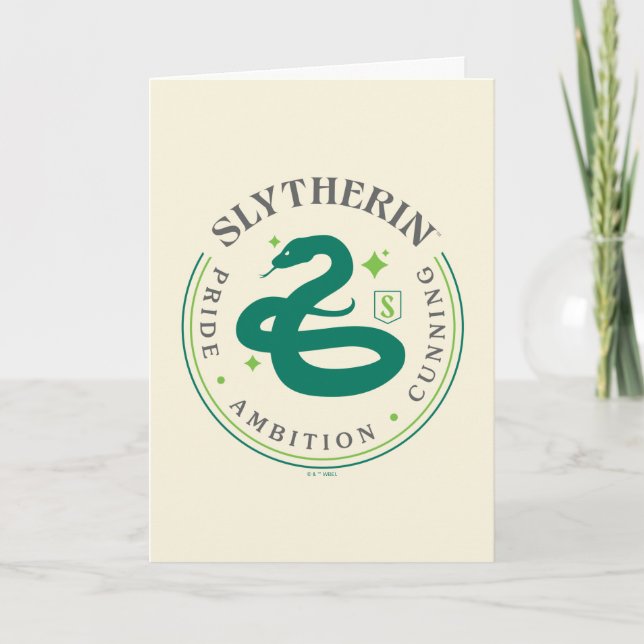 SLYTHERIN™ Green Snake House Pride Abzeichen Karte (Vorderseite)