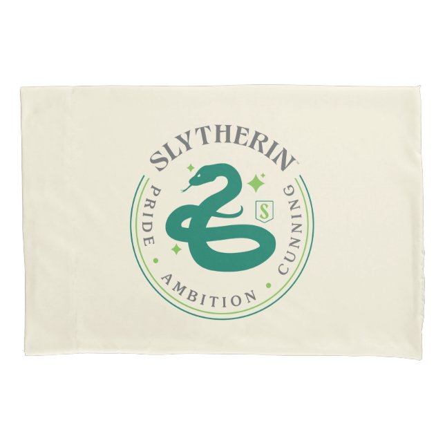 SLYTHERIN™ Green Snake House Pride Abzeichen Kissenbezug (Vorderseite)