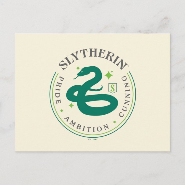 SLYTHERIN™ Green Snake House Pride Abzeichen Postkarte (Vorderseite)