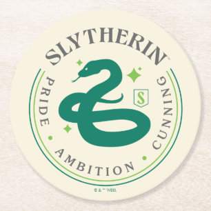 SLYTHERIN™ Green Snake House Pride Abzeichen Runder Pappuntersetzer