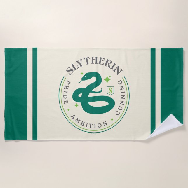 SLYTHERIN™ Green Snake House Pride Abzeichen Strandtuch (Vorderseite)