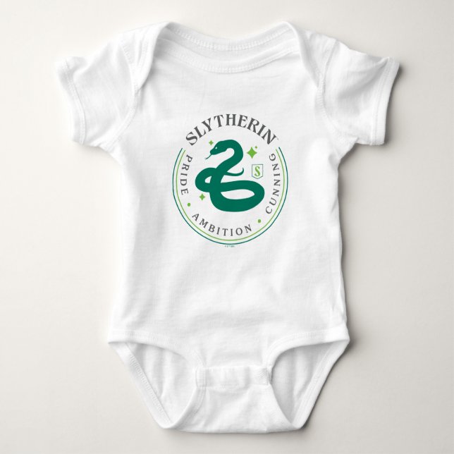 SLYTHERIN™ Green Snake House Pride Badge Baby Strampler (Vorderseite)