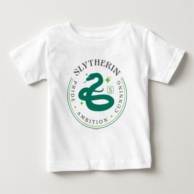 SLYTHERIN™ Green Snake House Pride Badge Baby T-shirt (Vorderseite)