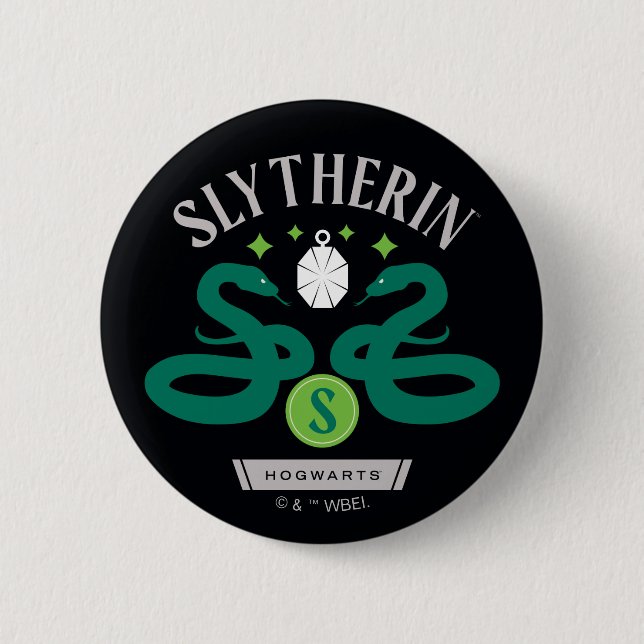 SLYTHERIN™ Haus Doppel-Schlangen-Anhänger Grafik Button (Vorderseite)