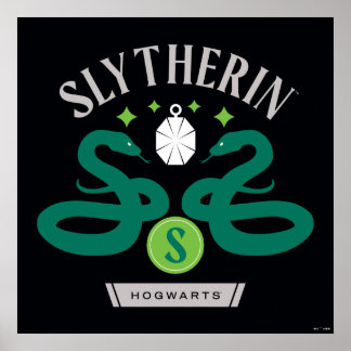 SLYTHERIN™ House Double Snake Locket Graphic Poster