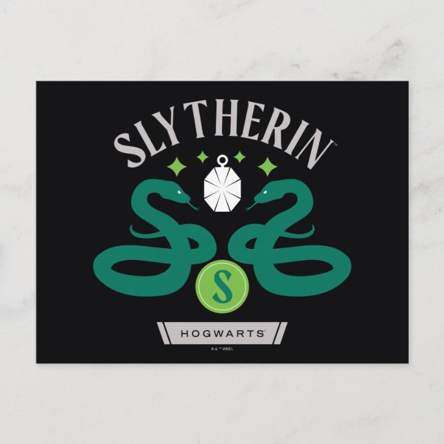 SLYTHERIN™ House Double Snake Locket Graphic Postkarte (Vorderseite)