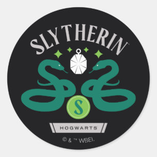SLYTHERIN™ House Double Snake Locket Graphic Runder Aufkleber