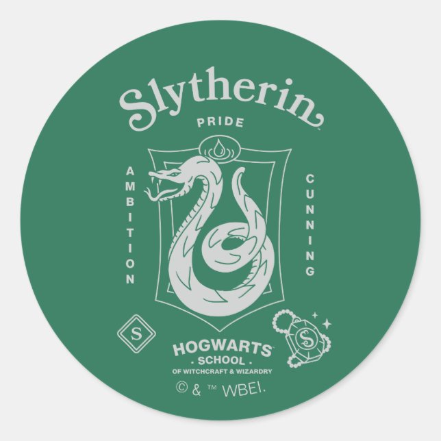 SLYTHERIN™ Stolz Ehrgeiz List Crête Runder Aufkleber (Vorderseite)