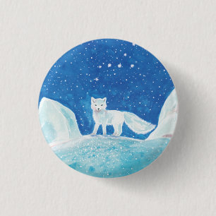 Small Arctic Fox (Vulpes lagopus) Illustration   Button