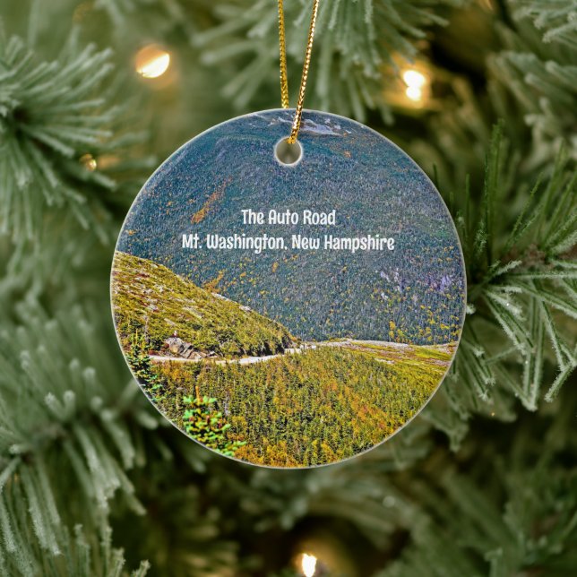 Small Auto Road Mt. Washington Keramik Ornament (Baum)