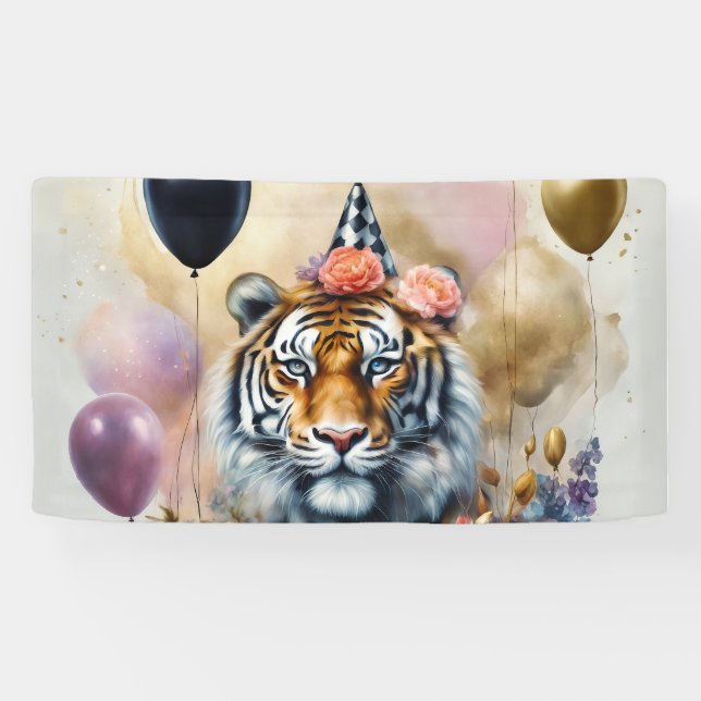 Small Birthday Tiger Banner (Horizontal)
