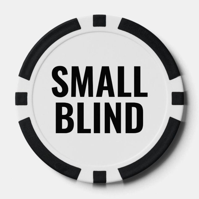 Small Blind Simple Black White Text Pokerchips (Vorderseite)