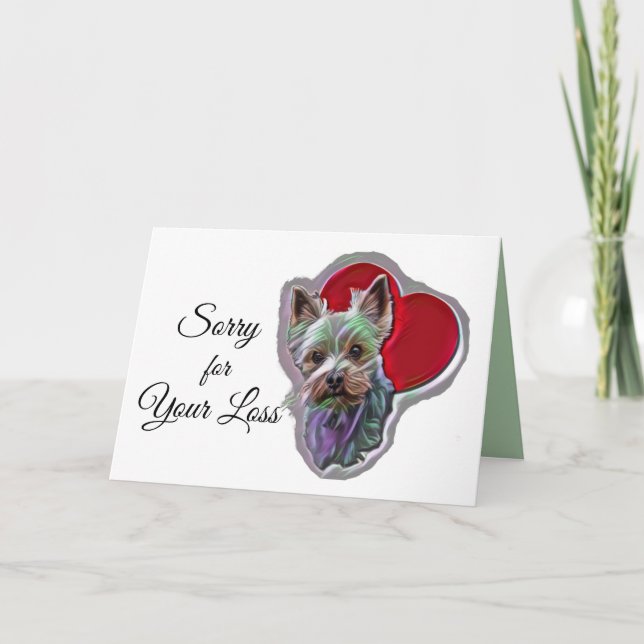 Small Blue Gold PopArt Yorkshire Yorkie Terrier Karte (Vorderseite)