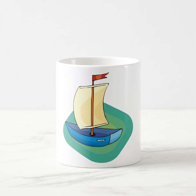 Small Blue Sail Boat Kaffeetasse (Von Creator hochgeladen)