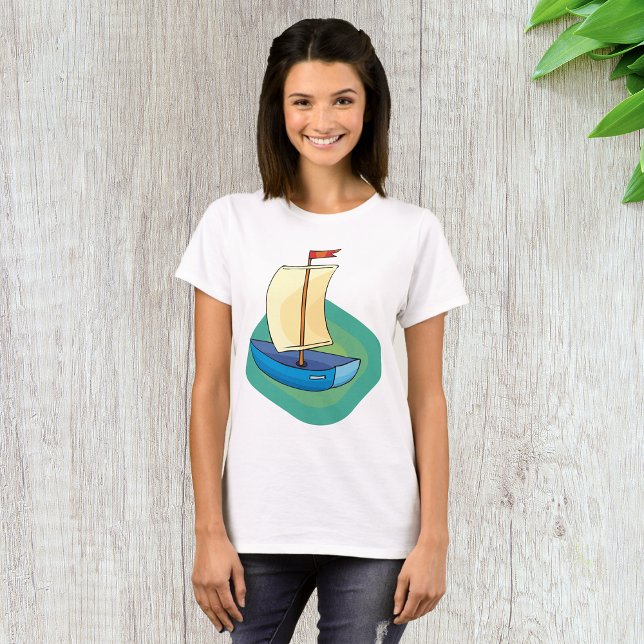 Small Blue Sail Boat T-Shirt (Von Creator hochgeladen)